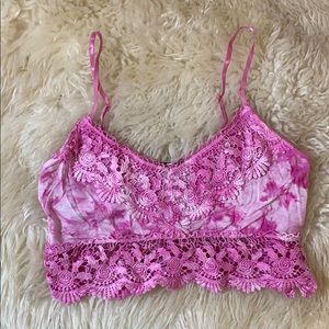 Forever 21 Pink Tie Dye Crochet Bralette
